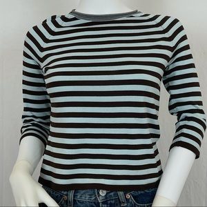 A.Line gray brown stripe knit top PS